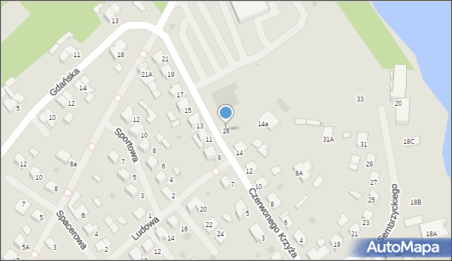 Olecko, Czerwonego Krzyża, 16, mapa Olecko