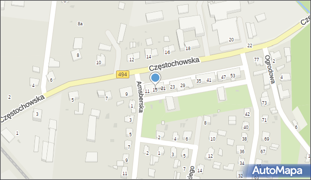 Olesno, Częstochowska, 15, mapa Olesno