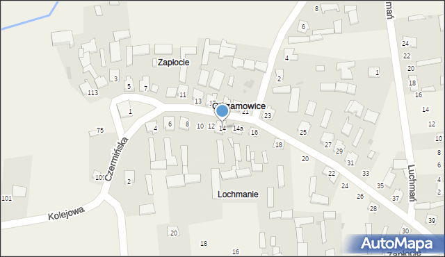 Olszamowice, Czermińska, 14, mapa Olszamowice