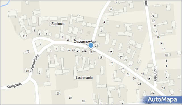 Olszamowice, Czermińska, 16, mapa Olszamowice