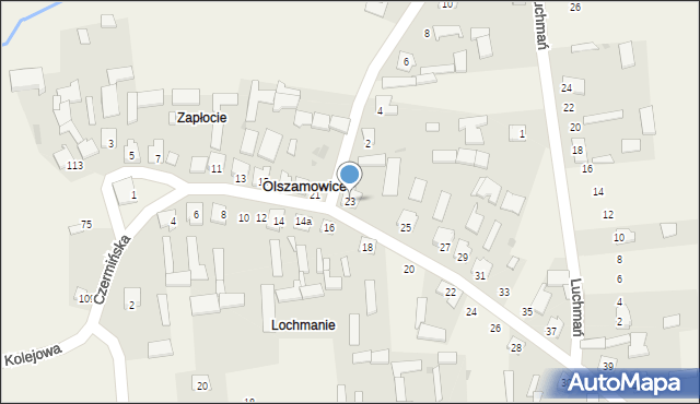 Olszamowice, Czermińska, 23, mapa Olszamowice
