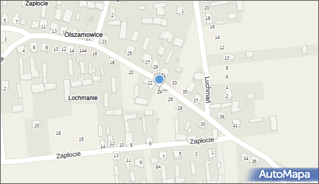 Olszamowice, Czermińska, 24, mapa Olszamowice