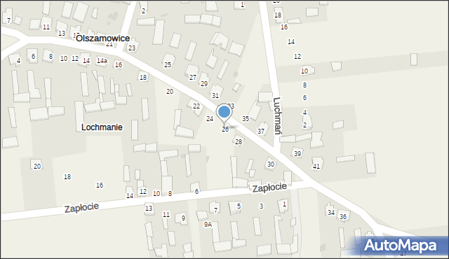 Olszamowice, Czermińska, 26, mapa Olszamowice