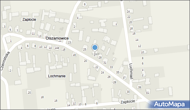 Olszamowice, Czermińska, 27, mapa Olszamowice