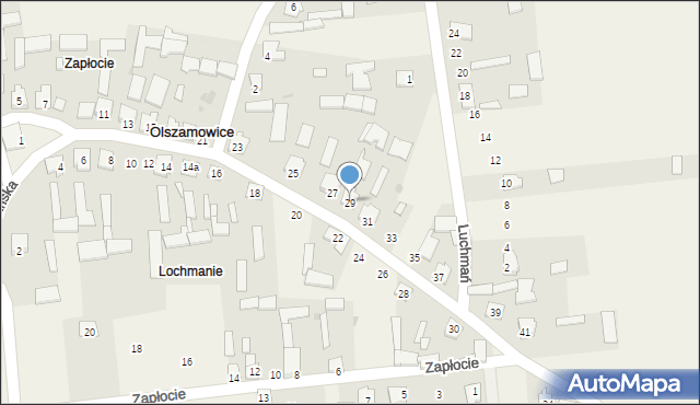 Olszamowice, Czermińska, 29, mapa Olszamowice