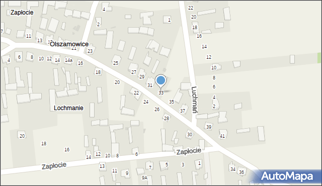Olszamowice, Czermińska, 33, mapa Olszamowice