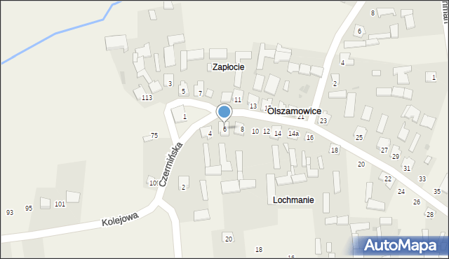 Olszamowice, Czermińska, 6, mapa Olszamowice