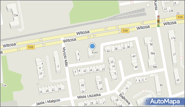 Olsztyn, Czerwonego Kapturka, 7, mapa Olsztyna