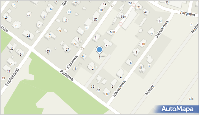 Opacz Mała, Czarnego Bzu, 3, mapa Opacz Mała