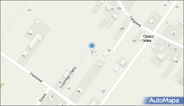 Opacz Mała, Czarnego Dębu, 6, mapa Opacz Mała
