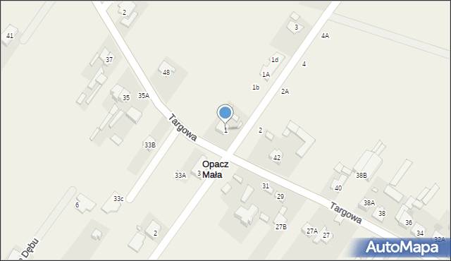 Opacz Mała, Czysta, 1, mapa Opacz Mała