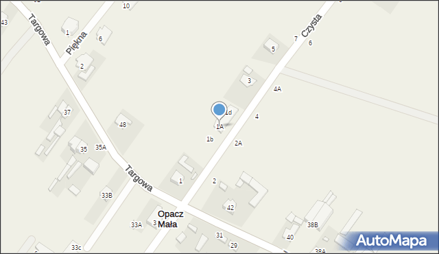 Opacz Mała, Czysta, 1A, mapa Opacz Mała