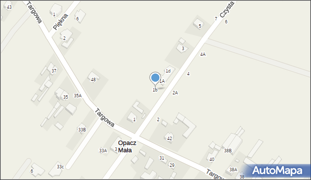 Opacz Mała, Czysta, 1b, mapa Opacz Mała