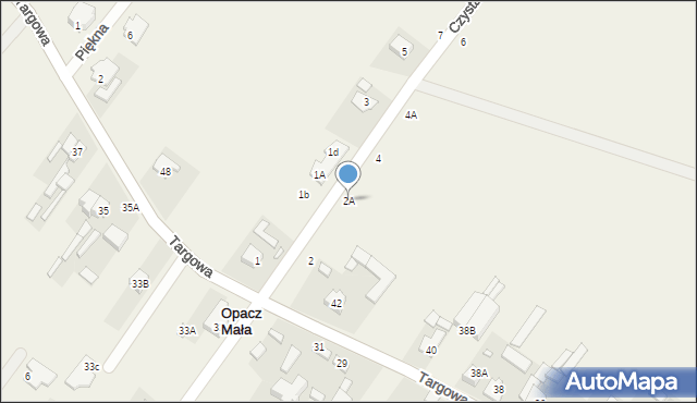 Opacz Mała, Czysta, 2A, mapa Opacz Mała