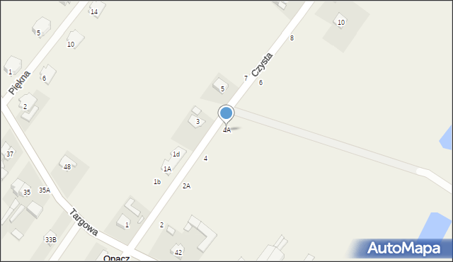 Opacz Mała, Czysta, 4A, mapa Opacz Mała