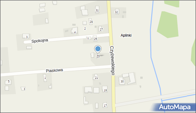 Opalenie, Czyżewskiego Józefa, 23, mapa Opalenie