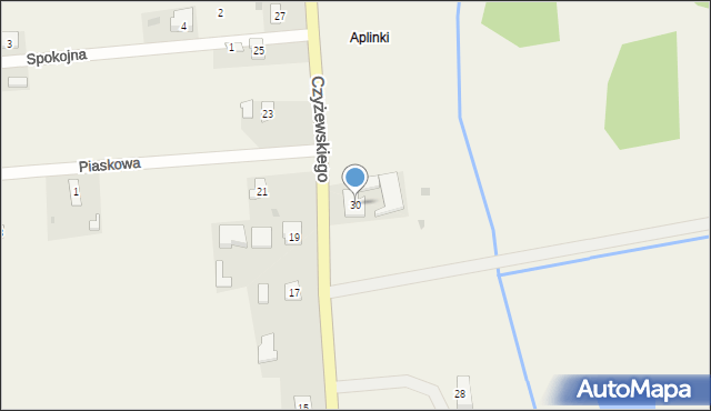 Opalenie, Czyżewskiego Józefa, 30, mapa Opalenie