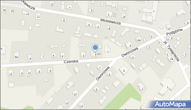 Osieczna, Czerska, 2, mapa Osieczna