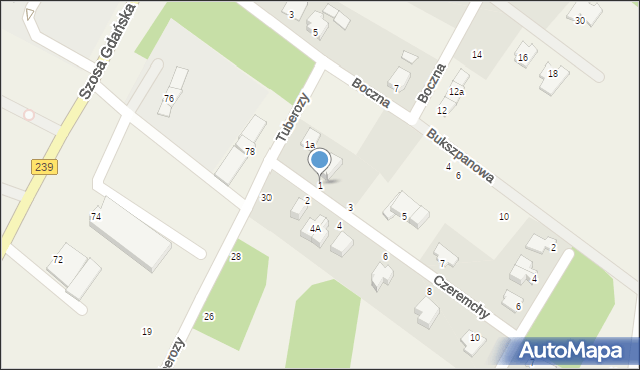 Osielsko, Czeremchy, 1, mapa Osielsko