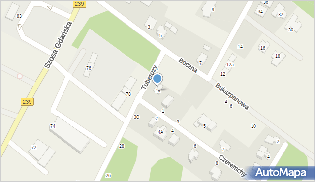 Osielsko, Czeremchy, 1a, mapa Osielsko