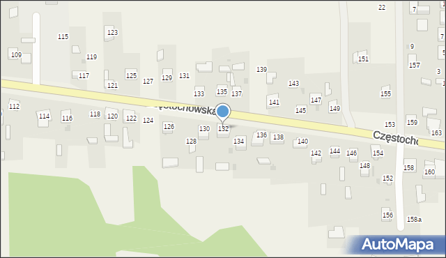 Osiny, Częstochowska, 132, mapa Osiny