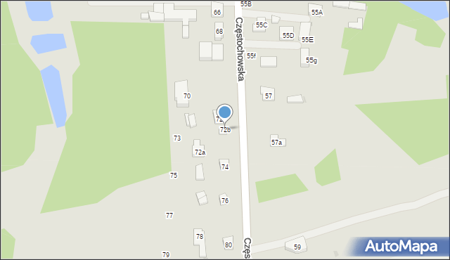Osjaków, Częstochowska, 72b, mapa Osjaków