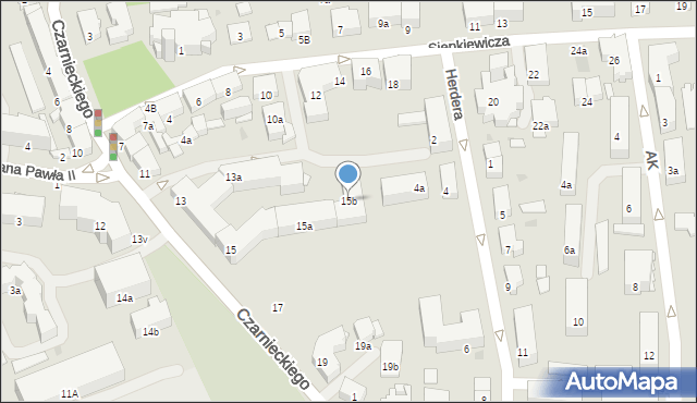 Ostróda, Czarnieckiego Stefana, hetm., 15b, mapa Ostróda