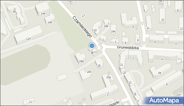 Ostróda, Czarnieckiego Stefana, hetm., 16, mapa Ostróda