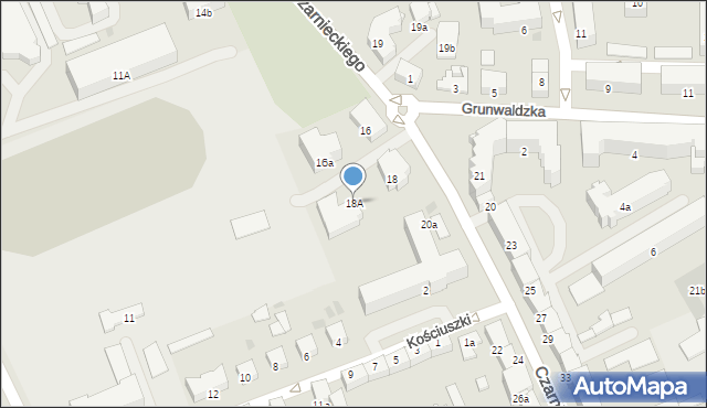 Ostróda, Czarnieckiego Stefana, hetm., 18A, mapa Ostróda