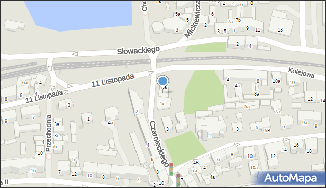 Ostróda, Czarnieckiego Stefana, hetm., 1b, mapa Ostróda