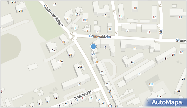 Ostróda, Czarnieckiego Stefana, hetm., 21, mapa Ostróda