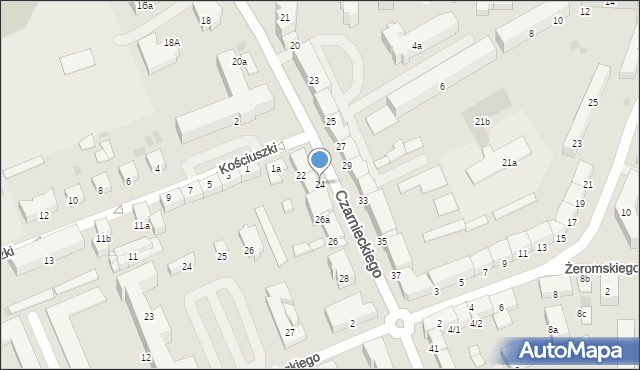 Ostróda, Czarnieckiego Stefana, hetm., 24, mapa Ostróda