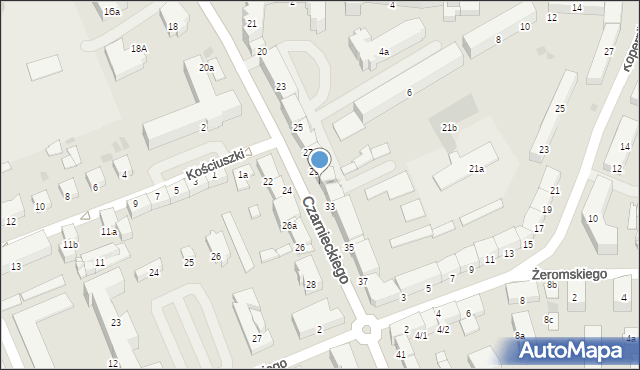 Ostróda, Czarnieckiego Stefana, hetm., 31, mapa Ostróda
