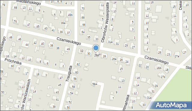 Ostrów Wielkopolski, Czarnieckiego Stefana, hetm., 28a, mapa Ostrów Wielkopolski