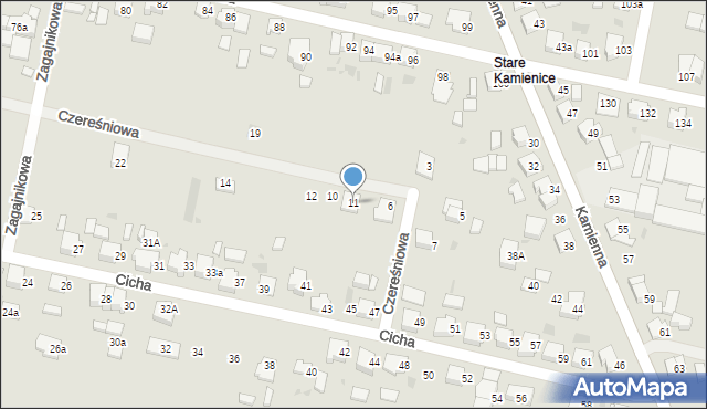 Ostrów Wielkopolski, Czereśniowa, 11, mapa Ostrów Wielkopolski