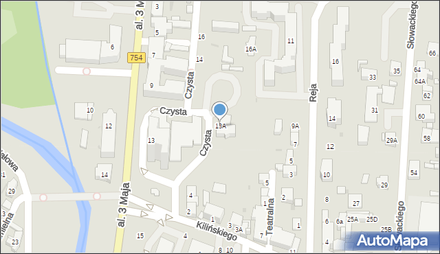 Ostrowiec Świętokrzyski, Czysta, 13a, mapa Ostrowiec Świętokrzyski