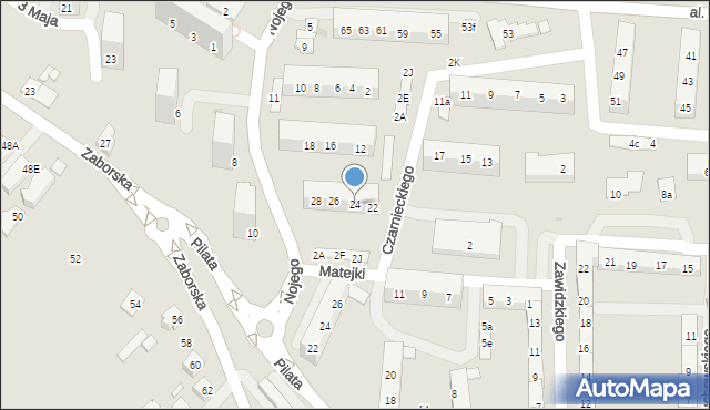 Oświęcim, Czarnieckiego Stefana, hetm., 24, mapa Oświęcimia