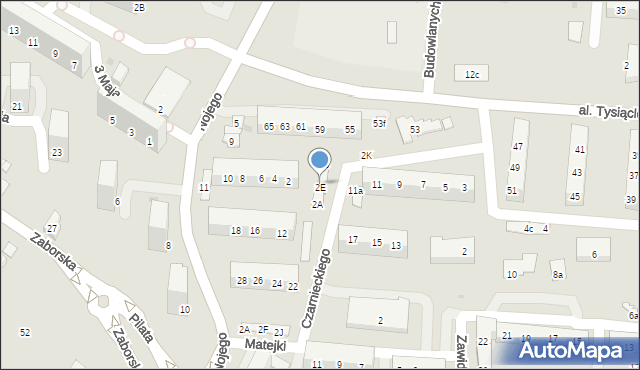 Oświęcim, Czarnieckiego Stefana, hetm., 2F, mapa Oświęcimia