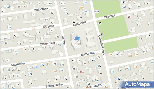 Otwock, Czerska, 17/19, mapa Otwock