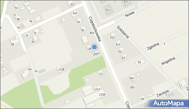 Otwock Mały, Częstochowska, 100, mapa Otwock Mały