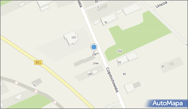 Otwock Mały, Częstochowska, 104, mapa Otwock Mały