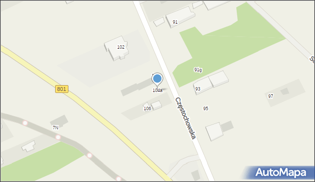 Otwock Mały, Częstochowska, 104a, mapa Otwock Mały