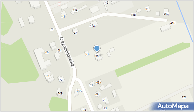 Otwock Mały, Częstochowska, 55, mapa Otwock Mały