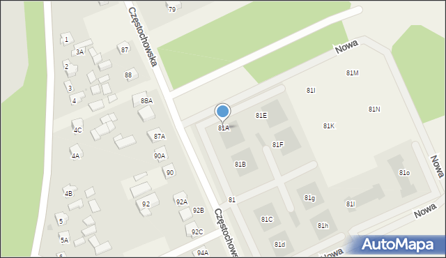 Otwock Mały, Częstochowska, 81A, mapa Otwock Mały