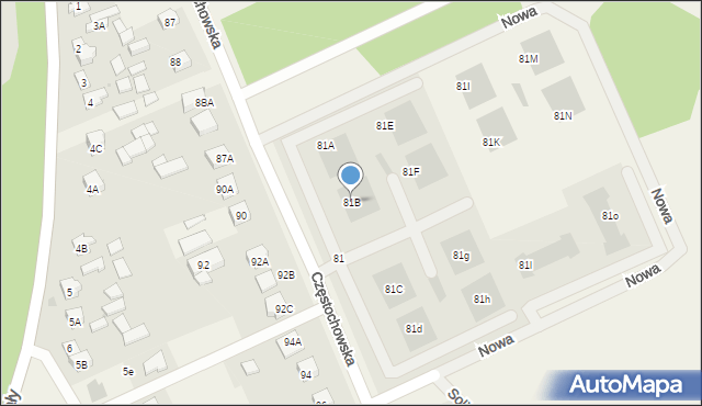 Otwock Mały, Częstochowska, 81B, mapa Otwock Mały