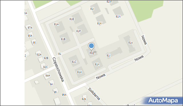 Otwock Mały, Częstochowska, 81g, mapa Otwock Mały