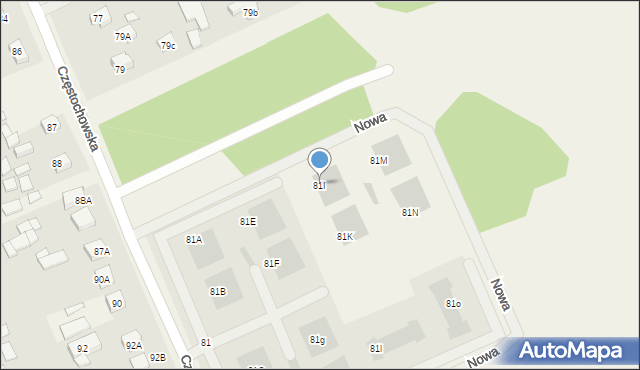 Otwock Mały, Częstochowska, 81J, mapa Otwock Mały