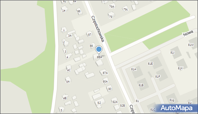 Otwock Mały, Częstochowska, 88A, mapa Otwock Mały
