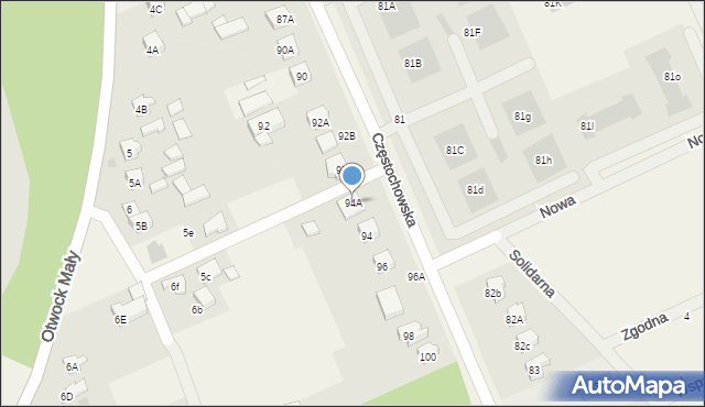 Otwock Mały, Częstochowska, 94A, mapa Otwock Mały