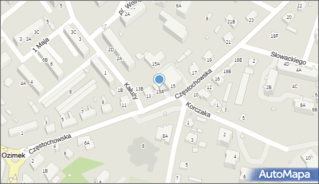 Ozimek, Częstochowska, 13A, mapa Ozimek